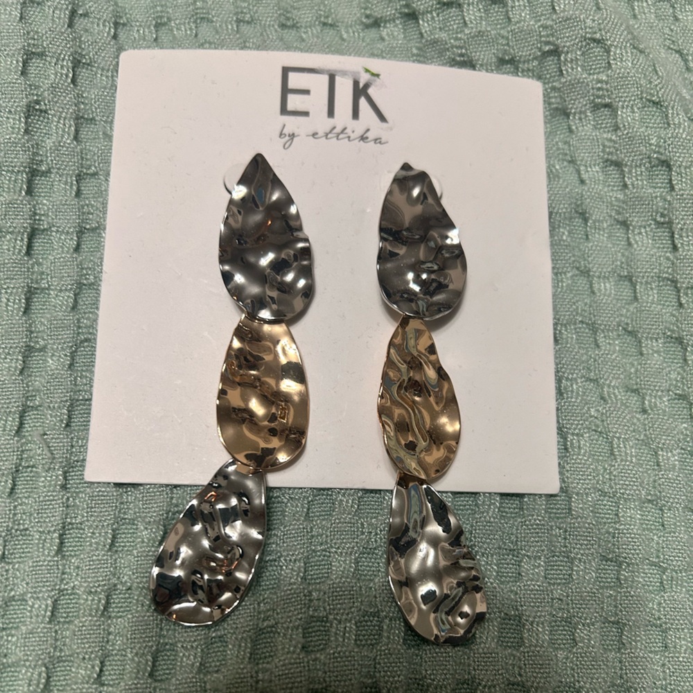 Ettika Gold and Silver Drop Earrings
